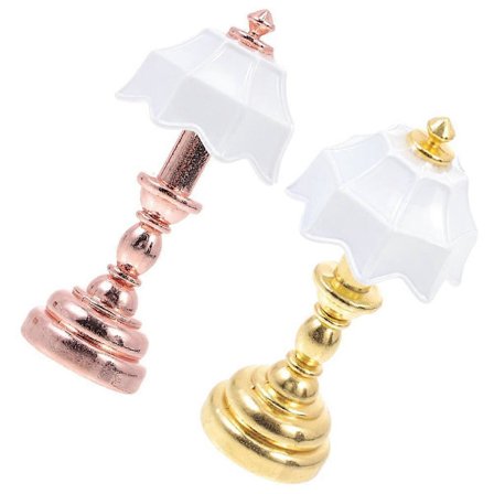 Liten Skrivebordslampe Miniatyrlamper Barn Hvit Miniatyr 2 stk[D]