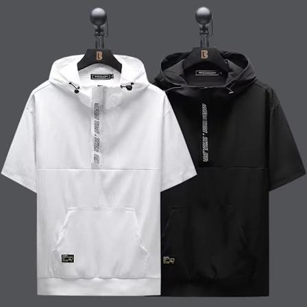 Sommerhætte Ice Silk Kortærmet T-shirt Herretrøje Mode Og Stilfuld Løs Fritid Sport Halv ærmet Skjorte White M