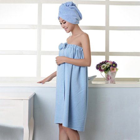 Kvinnor Bath Wrap Handduk Lätt söt Bärbar Loungewear Badrock Badkjol För Dusch