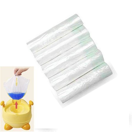 Resepåsar för pottor, 100-pack pottsitsfodral engångstränings toalettpotta liner papperskorg med dragsko (17,32 tum x 9,45 tum)