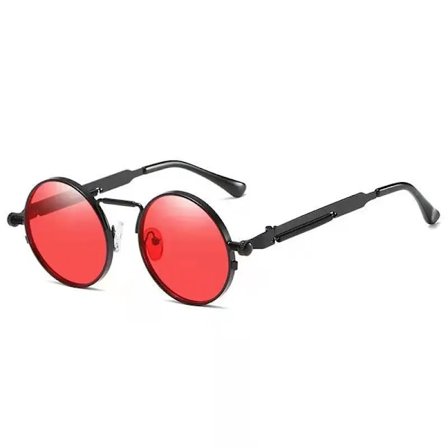 Metall Vintage Punk Stil Solglasögon Män Retro Rund Y2K Cyberpunk Kvinnor Solglasögon Mode Glasögon Gafas Sol Mujer UV400