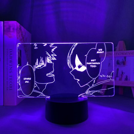 3D LED-lamppu Yövalo Lapsille Bakugo Katsuki LED Yövalo Anime My Hero Academia Lamppu Lasten Makuuhuoneen Sisustukseen Shoto Todoroki 3D Lamppu 