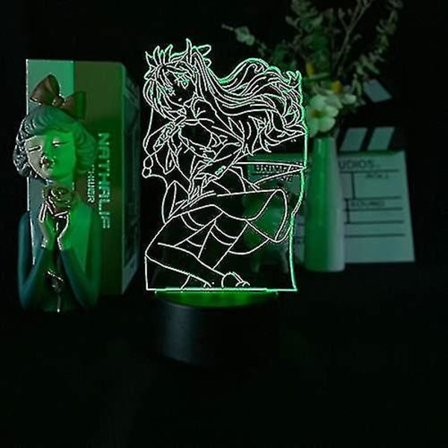 3d-lamppu Tohsaka Rin Fate Stay Night Japanilainen anime-tunnelma Yövalo Kuuma myynti Herätyskello Pohja Huoneen lapsille Lamppu Kirkas