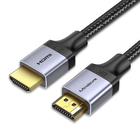 HDMI Höghastighetskabel 8K HDMI 2.1 - Aluminiumlegering, Nylonfläta, Syrefri Koppar för TV, Dator, Projektor, PS5