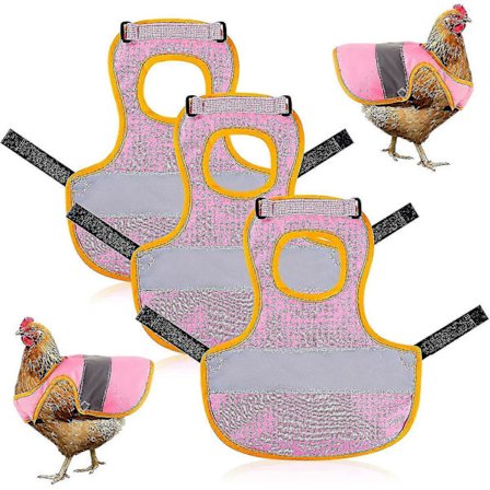3 stk. Hønse Refleksvest Justerbar Kyllingsele Gå Kylling Sal Kylling Forkle For Høner Fjærbeskyttelse Holder For And Høner Gås Poult