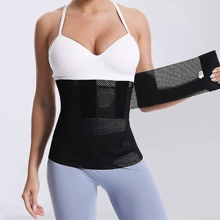 Midjebandage Wrap Mesh Andas Trimmer Bälte Waist trainer Body Shapewear Mage Wrap Kvinna Platt Mage Bantning Slida Bälte, 4m