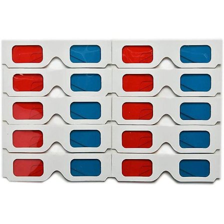 10 par 3D-glasögon i kartong Universal 3D-glasögon Kartongglasögon i papper Röd Blå Cyan Eller Film