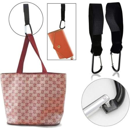 Piao barnevognskroge - snapkroge lavet af aluminium - sæt med 2, sort, stabil, elastisk, fleksibel - barnevognsfastgørelse, universel krog