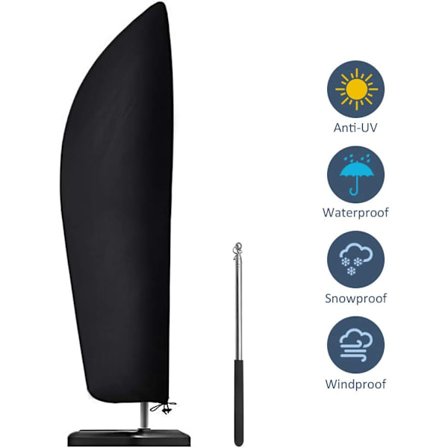 2-4m bred cantilever parasol cover 210D Oxford stof støv- og UV-beskyttelse 265x40/70/5