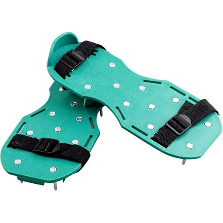 Nurmikon ilmastaja ja sammaleenpoistaja - naulakenkien kanssa, säädettävät hihnat, universaali koko sopii kenkiin ja saappaisiin nurmikolle ja pihalle