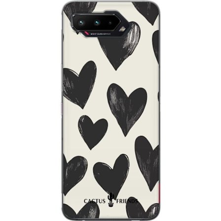 Yhteensopiva Puhelinkuori Asus Asus ROG Phone 5 Cactus and Friends - Bold Black Love Pattern