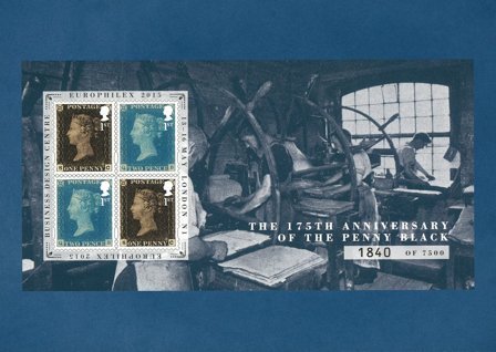 England - Penny Black overtryk Europhilex 2015 - Postkort