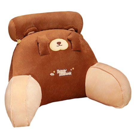 Ergonomisk Ryggkudde för Säng, Armstöds Läskudde med Söt Djurdesign & Nackrullstöd, Plyschtyg Multifunktionell Loungekudde