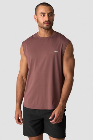 ICANIWILL - Stride Sleeveless T-shirt Auburn Brown - Toppe - Herrer - Træningstøj fra ICIW