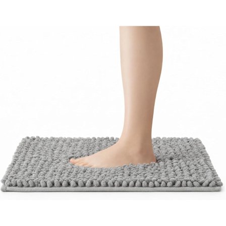 Pehmeä kylpymatto 40x60 cm, pehmeä ja paksu 3 cm matto, sopii olohuoneeseen tai kylpyhuoneeseen, erittäin imukykyinen ja mukava (harmaa).