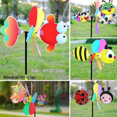 Fargerike dyr Vindmøller Layout Pinwheels Leker Plast Vind