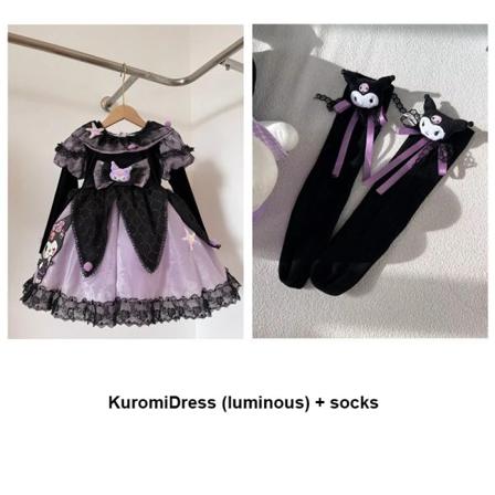 Anime Kawaii Sanrios My Melody Kuromi Lolita Barn Prinsessklänning Bekväm Söt Söt Tjej Tutu-kjol Toddler Födelsedagskläder Kuromi 17 110 cm