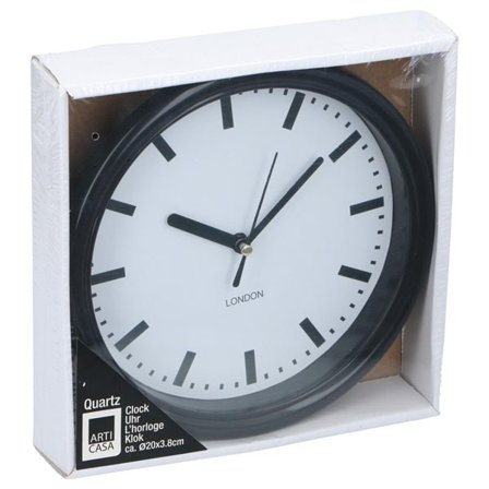 Liten väggklocka 20cm - Svart Ram