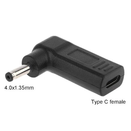 for DC-strømadapter Type C Hunn til 4,0x1,35 mm Han Plug Jack Connector Konverter
