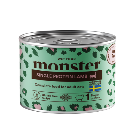 Monster Pet Food - Katt Adult Single Protein Lamb Can 200 g - Katt - Kattefôr & kattemat - Våtfôr og våtmat - ZOO.no