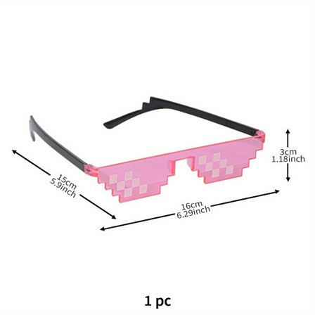 1 st, Festival Party Rekvisita Party Foto Rekvisita Mosaik Roliga Party Glasögon Anime Pixel Glasögon