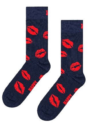 Happy Socks Kisses Sock Strumpor Unisex Blå 41-46