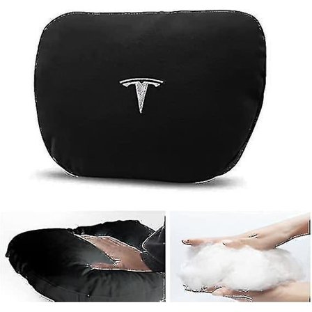 Tesla nackstöd kudde, Tesla nackkudde för Tesla Model 3/y/s/x nackstöd kudde, logotyp design svart