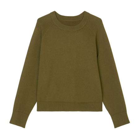 Marc O'Polo Basic round neck knitted jumper Grøn, Dame Striktrøjer