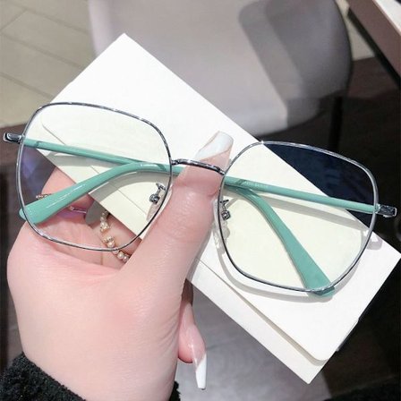 Anti-Blue Light Glasögon Fyrkantiga Glasögon GRÖN