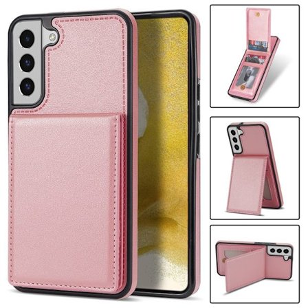 SKALO Samsung S23 PU-nahkainen Suojakuori Lompakolla - Ruusukulta