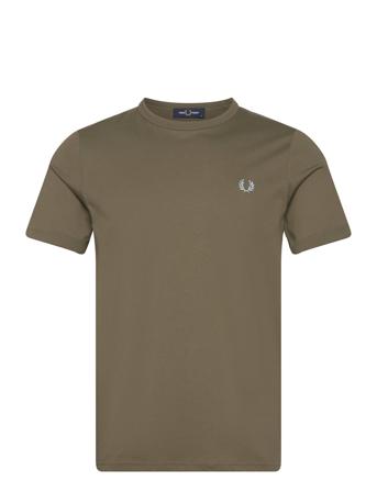 Ringer T-Shirt Tops T-Kortærmet Skjorte Green Fred Perry