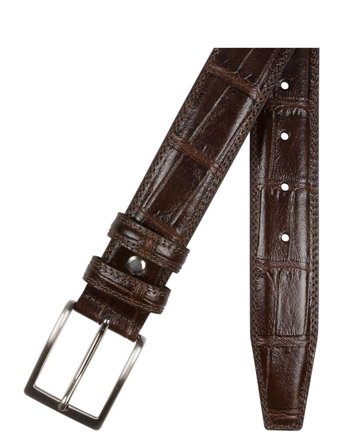 Portia 1924 Croco Leather Belt - Brown - 115 cm