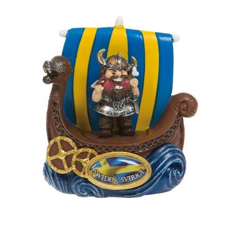 Magnet Souvenir Vikingskepp Viking som äter Multicolor