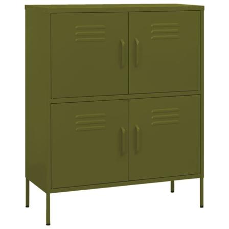 Vidaxl Förvaringsskåp Olivgrön 80x35x101,5 Cm Stål Grön