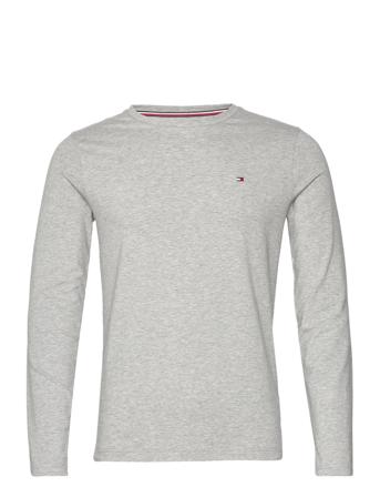 Stretch Slim Fit Lon T-shirts Long-sleeved Grå Tommy Hilfiger