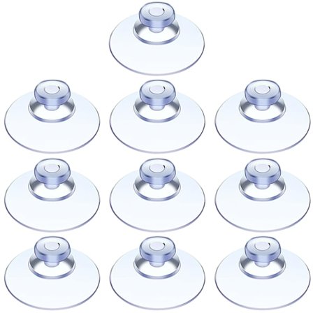 10 Stykker Sugekopp, Glassbord Sugekopp, Mini Sugekopp, Gjennomsiktige Sugekopper, Små Sugekopper, for Variasjon Glatte Overflater, Glass, Ti