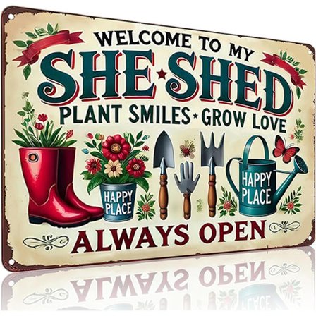 Puutarhalahjat Tervetuloa She Shediini Vintage-puutarhakyltit kotiin puutarhaan kasvihuoneeseen olohuoneeseen makuuhuoneeseen pihaan ulkokoristeeksi 