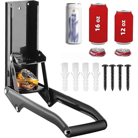 Heavy Duty Aluminiumboksknuser Veggmontert Flaskeåpner Ølbrus Smasher, 100% Ny