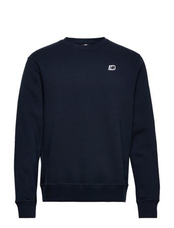 Nb Small Logo Crew Sweat Sweatshirt Trøje Navy New Balance