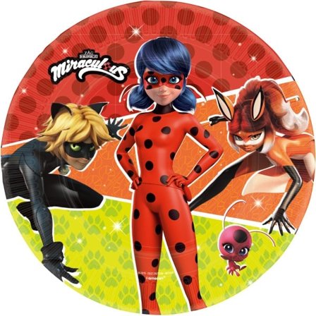 Miraculous Ladybug Kwami pappersfat 8 st 23 cm