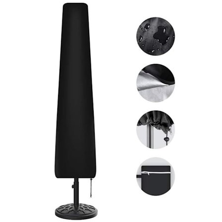 Puutarhaparasolin suojus, halkaisija 2m 4m, 420D Oxford -parasolipeite 9–11 jalkaa, K190 x 30/50cm