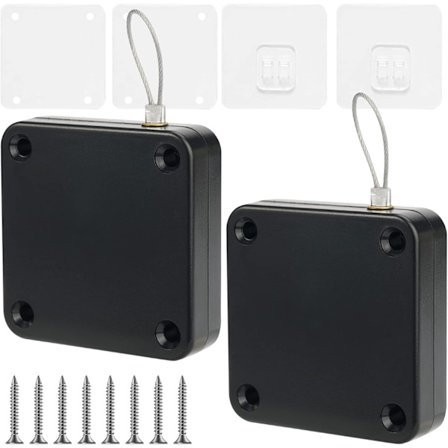 2 stk Automatiske Dørstengere, Dørstenger med Ledning, Multifunksjonell Stansfri Automatisk Sensordørstenger for Hjemmet