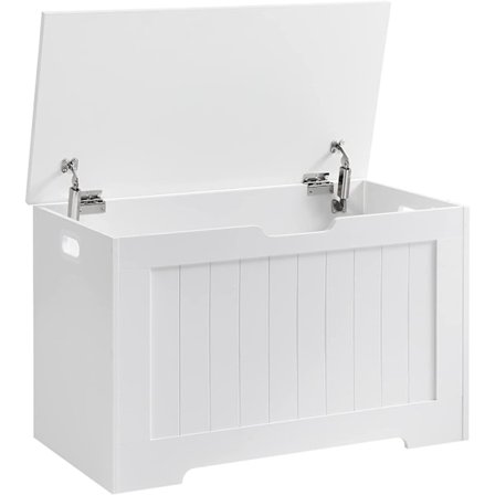 VASAGLE legetøjsbænk med opbevaring, bænk med stor opbevaringskapacitet Hvid