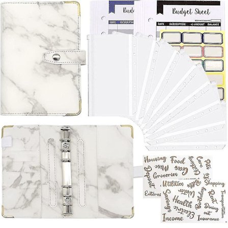 A6 Budget Binder med kontantkonvolut-system, genopfyldbar budgetplanlægger-organiser, til kontantbudgettering