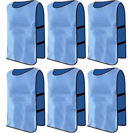 6 stk. Fotballvester, Trening Fotball Seddel, Scrimmage Treningsvest, Gjenbrukbar Sport Sele, Størrelse XL