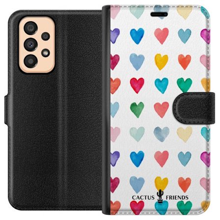 Yhteensopiva Lompakkokotelo Samsung Samsung Galaxy A33 5G Cactus and Friends - Watercolor Love Grid