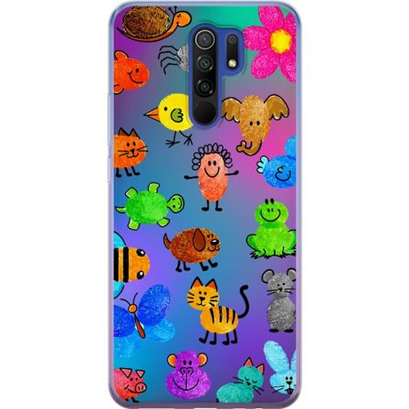 Yhteensopiva Puhelinkuori Xiaomi Redmi 9 Little Scribble Friends