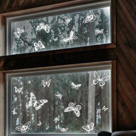 Vinduesklistermærker - 1 Fantastisk Hvid Sommerfugl Dekorativ Statisk Klæbende Klistermærke for at Forhindre Fugle i at Kollidere i Dine Vinduer