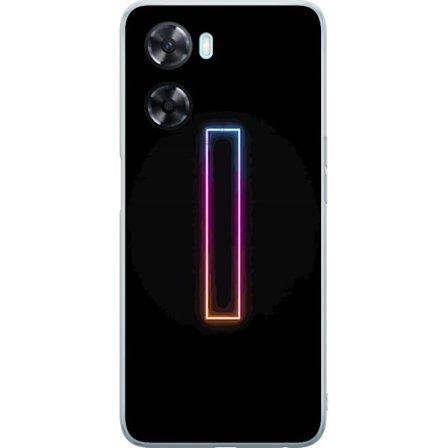Kompatibel Mobilcover til OnePlus OnePlus Nord N20 SE Minimalistisk neonbogstav I i regnbuefarver mod mørk baggrund