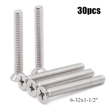 30 STK Maskinskruer Phillips Flathodeskruer Forsenket hode